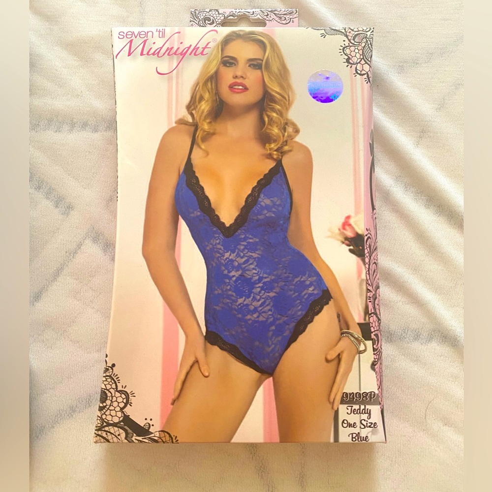 Blue lace teddy